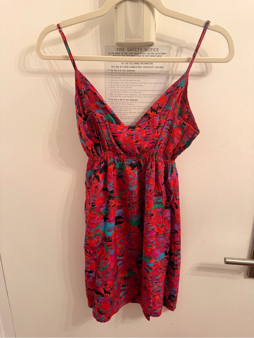 Twelfth Street by Cynthia Vincent Red and Teal Abstract Print Dress
